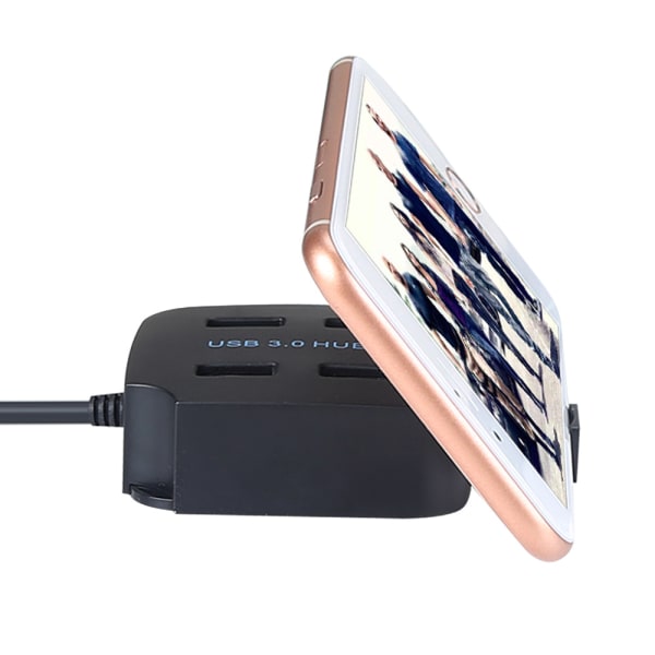 USB3.0 4-port HUB 4-port Hub USB-splitter Telefonholder 3.0hub Super Speed Splitter 5Gbs-Sort 3.0