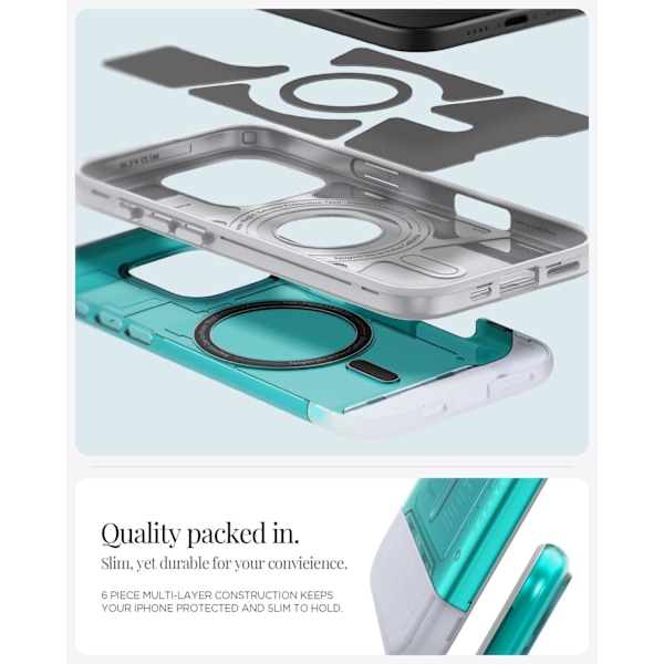 Spigen Fodral för iPhone 16 Pro Max, Classic C1 MagFit Designad för Apple iPhone 16 Pro Max - Bondi Blå Bondi Blue iPhone 16 Pro