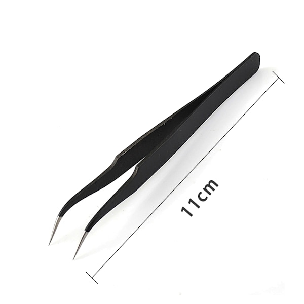 2PCS Pinsett Nagelkonstverktyg - Rostfritt Stål Svart Armbåge Makeup