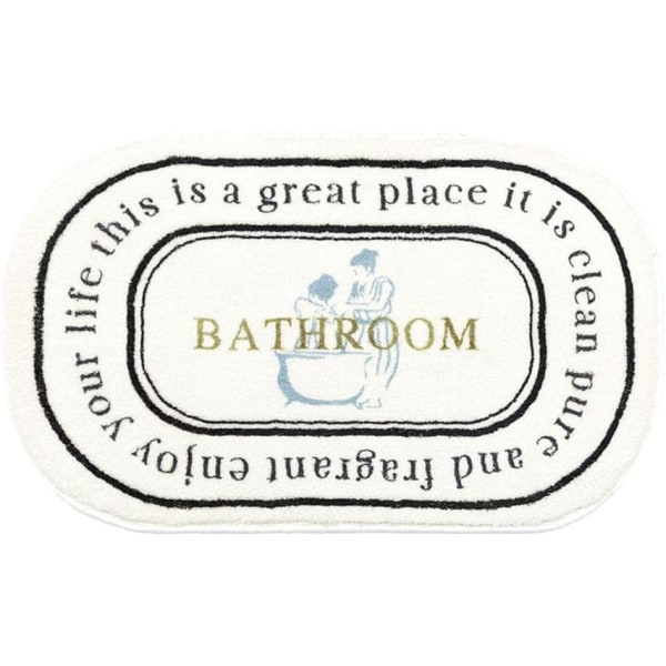 Mjuk absorberande badmatta för badrumsgolv, maskintvättbar, halkfri, för dusch, toalett, badrumsinredning, 20" x 32"