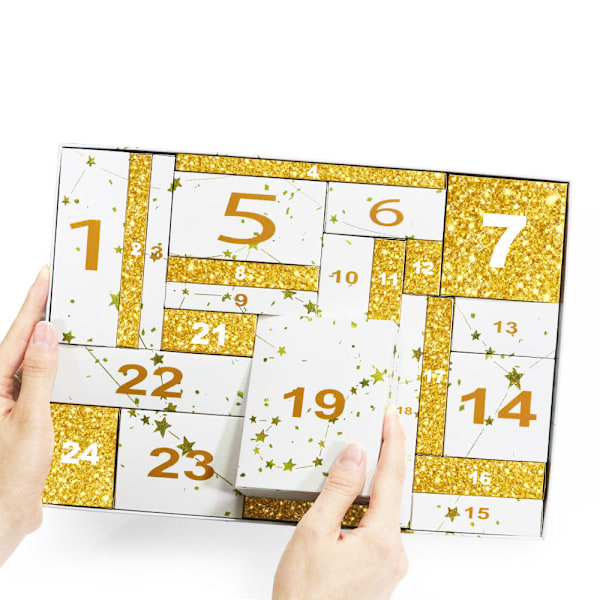 Julmakeup-gåvkalender 2024, Skönhetsadventskalender, 24 Individuellt Inslagna Makeup- och Kosmetikprodukter för Kvinnor och Flickor White