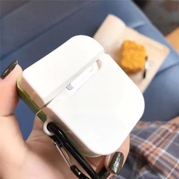 Fodral för Airpod 3, sött, silikon 3D, roligt, roligt karaktärs Air pods 3-fodral, matdesignhud, tecknade nyckelringskit (sur sås)