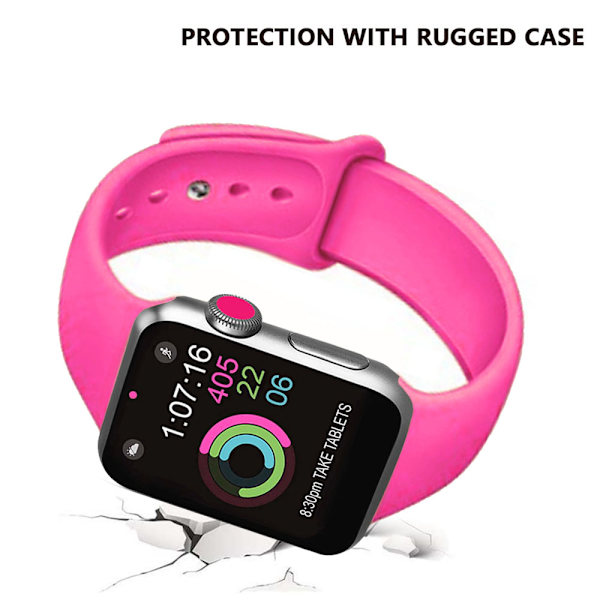 Sportband kompatibel med klocka 42-44 mm, mjukt silikonersättningsband, sportband kompatibelt med iWatch Series 5/4/3/2/1, S/M, M/L-baREie puder