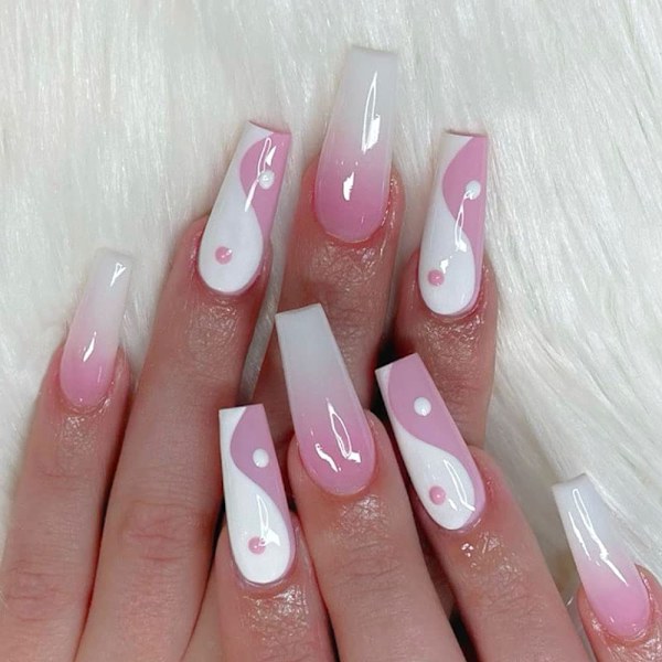 Rosa löfte nagelkonst sminkning