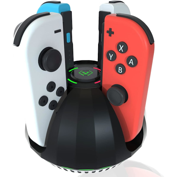 Laderdock for Nintendo Switch Joycon, Switch Joycon Lader Kompatibel med Switch OLED Joy Con, 4 i 1 Joycon Laderdock