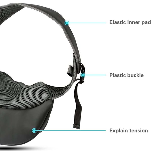 Hundbur, Andningsbar Mesh Resa Husdjur Hands Free Bur, Justerbar - Liten Ros Röd