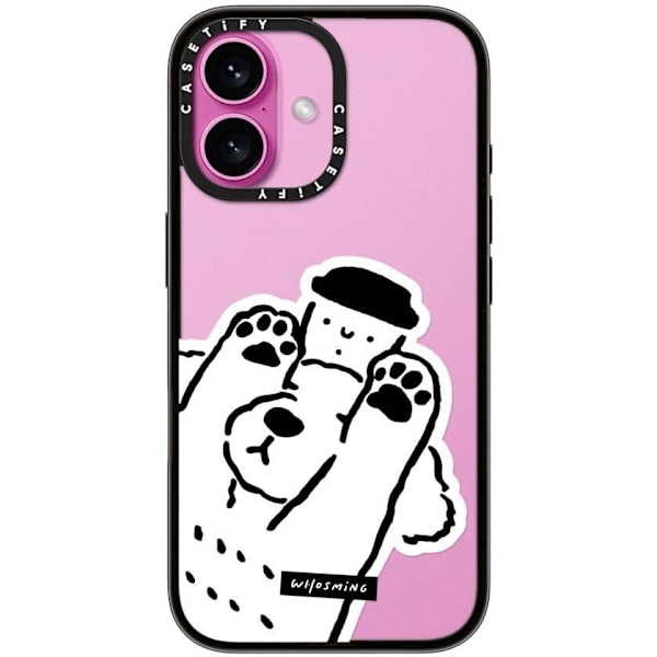 Kompakt iPhone 16 Pro Max Deksel [Lettvekt / 1,2 m 2X Militær Grad Fallbeskyttelse/Slank] - Kirsebær - Klar Svart Dog Loves Coffee iPhone 16