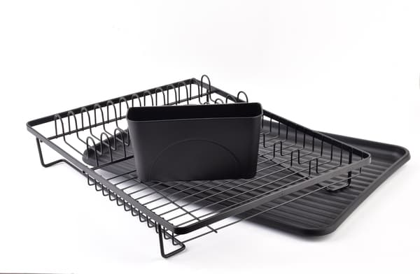 BASIC KITCHEN Tiskiteline mustaa metallia 44x13,5x33 cm leikkuulaudalla