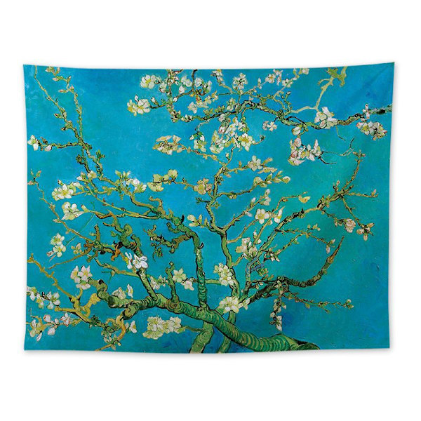 Gobeläng Van Gogh Grenar av ett mandelträd i blom Gobeläng Väggkonst Heminredning för vardagsrum Sovrum