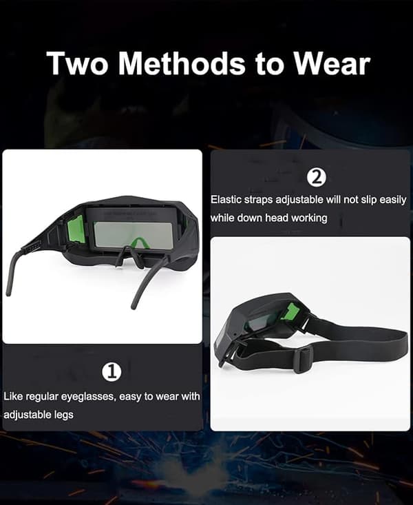 Panoramic Welding Goggles Solar Powered Auto Darkening Welding Lens Safety Eye Protection Glasses Welding Tool