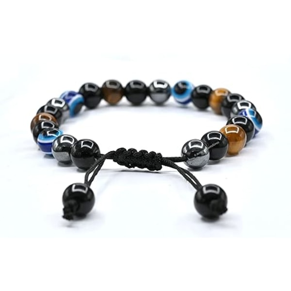 Onde øyne armbånd for menn og kvinner - Ultimate Protection Men's Bracelet, Black Obsidian, Tigers Eye og Hematite - Healing Bracelets Gifts