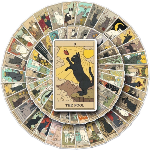 78-pakka Tarot Myth Magic Astrology Divination -tarroja kannettavalle tietokoneelle, vesipullolle, Hydroflaskille, rullalaudalle, puhelimelle, esteettiset vedenpitävät vinyylitarrat