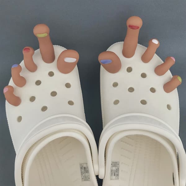 10 Realistic Toe-Shaped Shoe Buckles: 3D Funny Toe Decorations – DIY and Removable