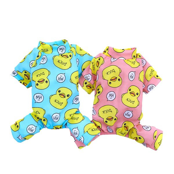 Hundpyjamas för medelstora hundar Gul anka Mjukt material Stretchiga hundpyjamas Onesie Hundkläder-Xxl