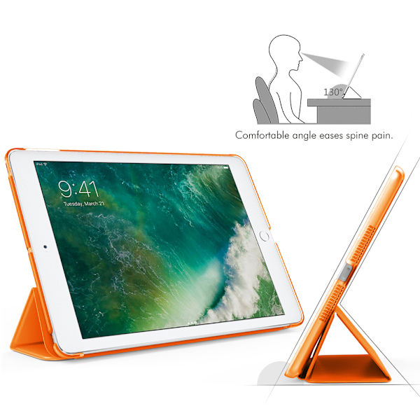 Fodral - Slim Lightweight Smart Case Stand Cover med genomskinlig frostad bakskydd med automatisk väckning/sömn - orange