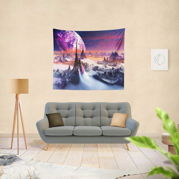 Gobelinin seinävaate Galaxy Planet -tapetti makuuhuoneeseen, olohuoneeseen, asuntolaan, kodin seinäkoriste 51 x 59 tuumaa