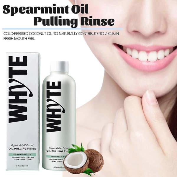Whyte Oil Pulling Rinse, munnskyll og åndefrisker med spearmintsmak (237 ml) A