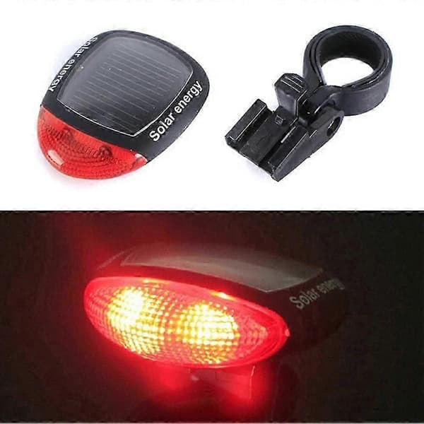 Solar Powered Bicycle Taillight Night Riding Cycling Accessories LED Warning Light