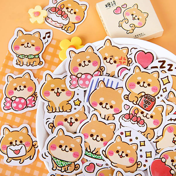 45 kpl söpö lemmikki Shiba Inu koira laatikoitu DIY koriste teippi paperi koirat tarrat kannettavalle tietokoneelle suunnittelijoille leikekirja kupit päiväkirja muistikirjat albumi puhelimen kotelo