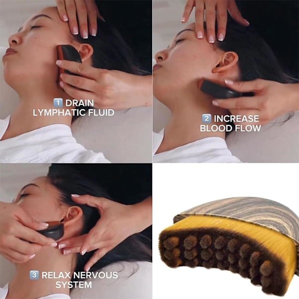 Lymfdränage Ansiktsborste, Lymfdränage Massage för Ansikte, Haka och Käklinje Skulptering, Torrborstning Ansiktsborste, Ergonomisk Design