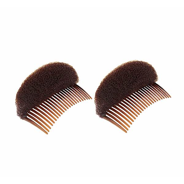 2 stk. Charmerende Volume Indsætninger Hårkam Gør Bikube Hårpind Bun Maker Værktøj Hår Base Styling Tilbehør-Brun