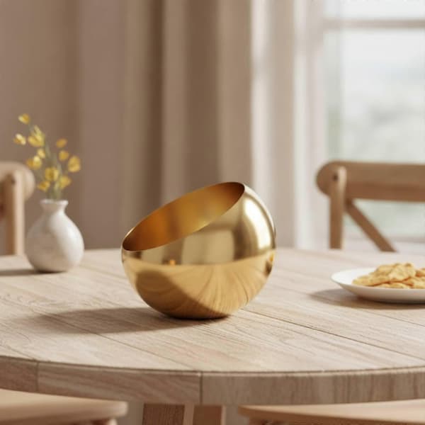 Sned skål sfärisk dippskål rostbeständig dippkopp för hot pot M Gold without Base
