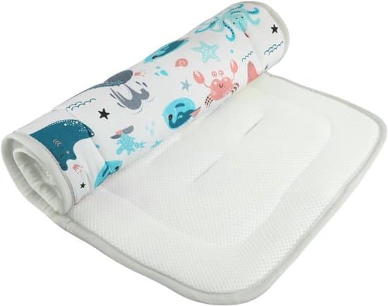 Stroller Seat Cushion in Breathable Cotton - Universal Reversible Stroller Pad for Stroller/Pram