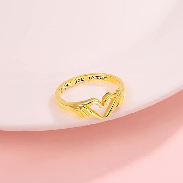 925 Sterling-hopeaa sydän Claddagh-sormukset - säädettävät valkoinen/18K/ruusukultapinnoitetut irlantilaiset Claddagh-sormukset ystävyyden lupauksen rakkauden sydän korusormukset