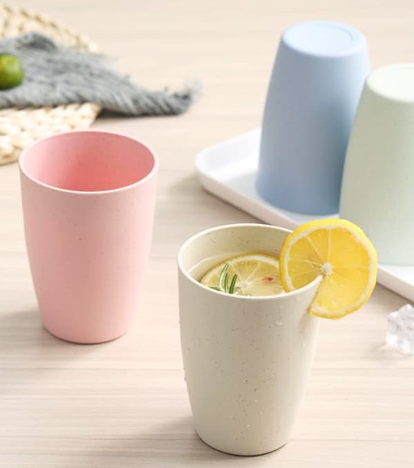 Hvetefarget hvete sippy cup plast gjenbrukbar kopp i stedet for uknuselig