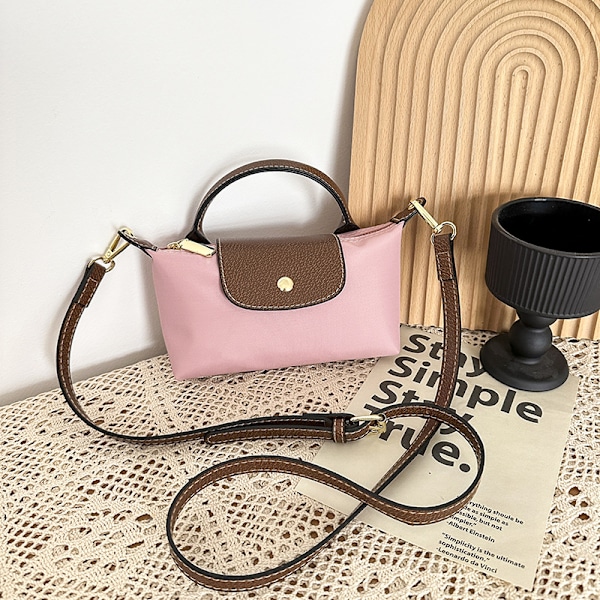 Dammode Colorblock Mini Axelväska, Enfärgad Fyrkantig Plånbok Med Justerbar Rem, Elegant Handväska Pink