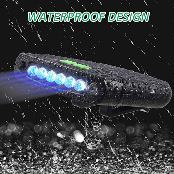 2-pack LED-klämmor för kepsar, USB-uppladdningsbara, vattentäta, superljusa, handsfree-huvudlampor