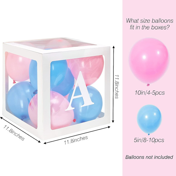 156 st bruna blå ballongbågskit och babyshower vita genomskinliga blocklådor med bokstäver för babyshower födelsedagsfestdekorationer