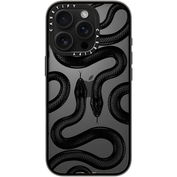 Kompakt iPhone 16 Pro Max Deksel [Lettvekt / 1,2 m 2X Militær Grad Fallbeskyttelse/Slank] - Kirsebær - Klar Svart Black Kingsnake iPhone 16 Pro
