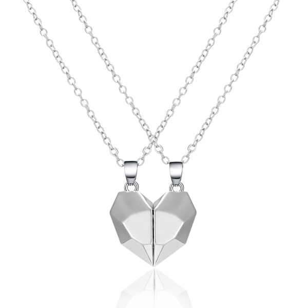 Magnetiskt par Matchande Split Heart Halsband Crystal Mutual Attraction Hänge Bästa Vänner Vänskap Smycken Present