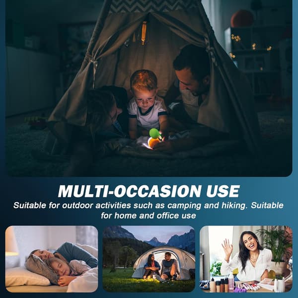 Vegena Campingventilator med lys, LED Campinglys med ventilator, Loftventilator med belysning Bærbar USB Genopladelig Campingventilator Campinglanterne til Camping
