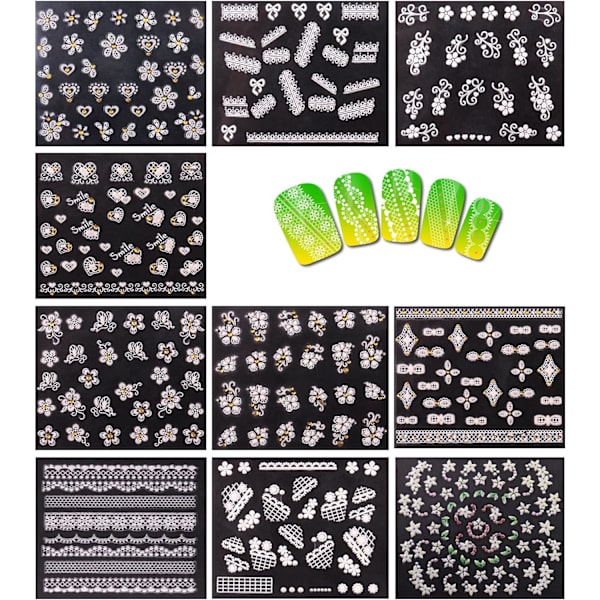Neglekunst DIY Dekorative Stickers - 30 Guld + 30 Sort og Hvide FarverSkønhed og Sundhed