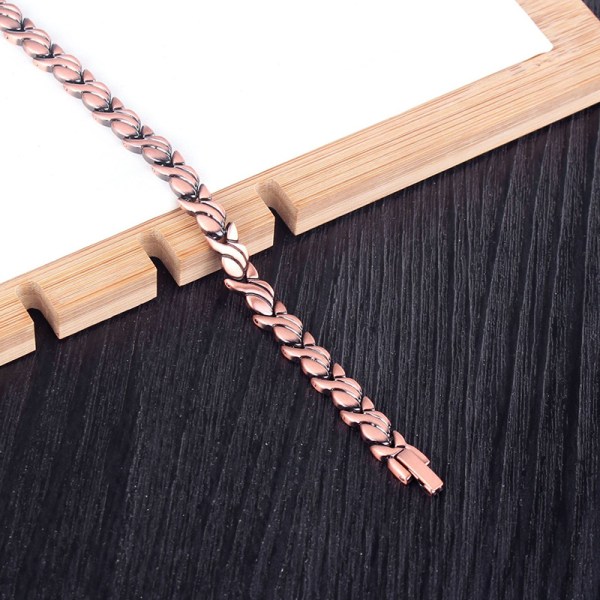 Kobberarmbånd for kvinner 99,99% Solid Kobber Magnetiske Armbånd, Unike X-formede Lenker, Magnetfeltterapi Smykkegaver (Fiskehale)