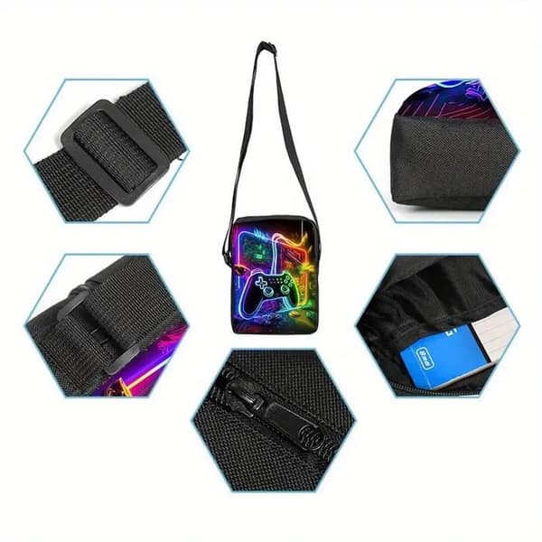 3D-printed Game Controller Backpack, Cute PVC Material with Decals, with Adjustable Shoulder Straps, Suitable for Going Out
