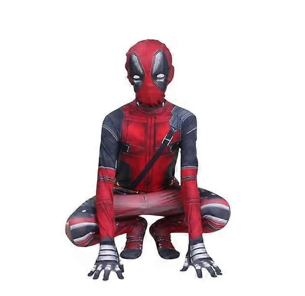 Deadpool Cosplay Børnekostume Superhelt Rollespil Udklædningstøj Hovedbeklædning Handsker
