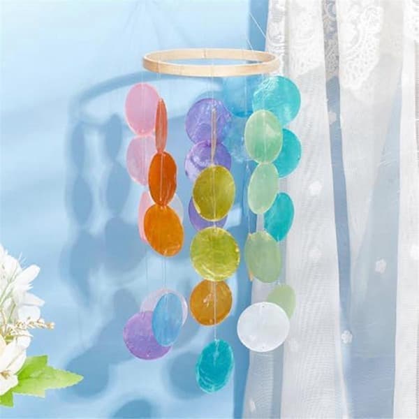 4 Sets Mirror Clock DIY Material Kit Kids Creative Handmade Seashell Pendants Party Decorations Event - as a beautiful gift