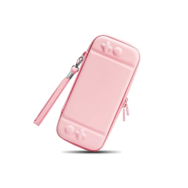 Nintendo Switch / Switch OLED Bärväska, Portabel Reseväska med 10 Spelkassetter - Rosa