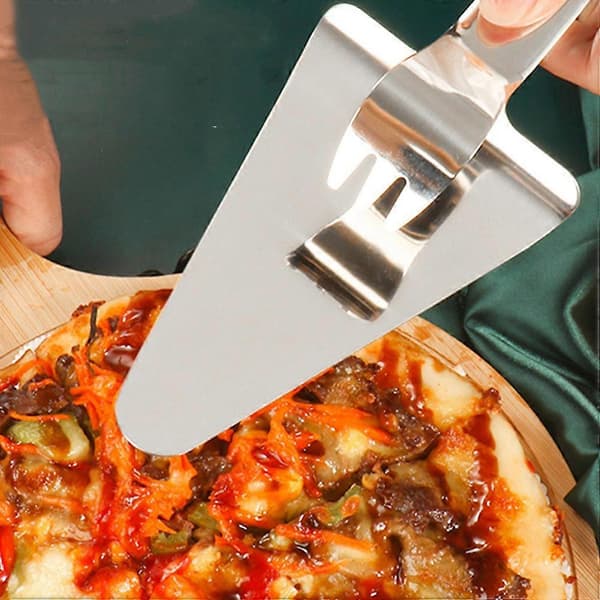 Pizza rustfritt stål for kakeservering 2 stk sølv kjøkkenverktøy