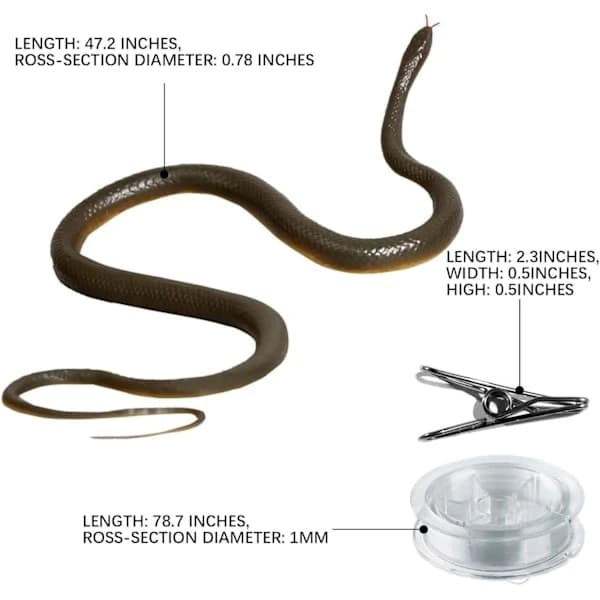 Fake Snake, Snake Prank with String and Clip, Realistic Rubber Mold, Realistic Snake Prank for Party