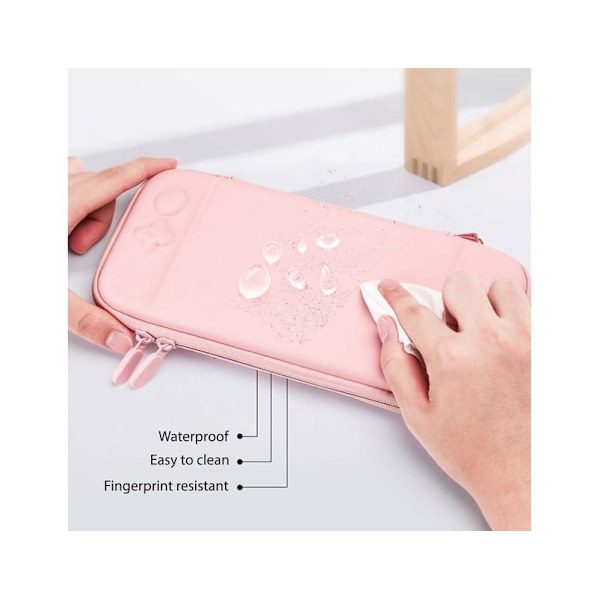 Nintendo Switch / Switch OLED Bæreetui, Bærbar Rejseetui med 10 Spilpatroner - Pink