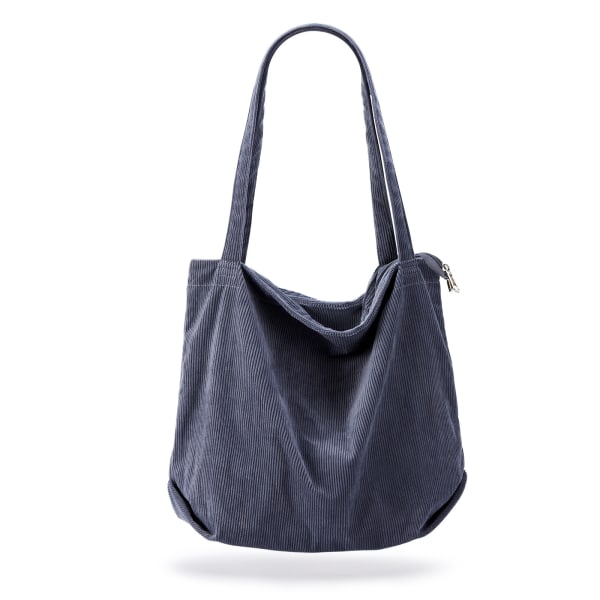 Tykk Corduroy Tote Bag Ekstra Stor Kapasitet Håndvesker Skuldervesker med Glidelås Cord Tote Bag for Kvinner Damer Jenter Casual Handlepose