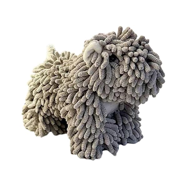 Chenille Valphandduk – Söt Hundform & Absorberande – för Badrum Kök Händer Multifunktionell Grey