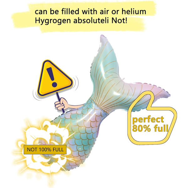 8 stk. Havfruehale Balloner Havskals Balloner Havfrue Aluminiumfolie Ballon Festdekorationer til Havfrue Under Havet Festartikler