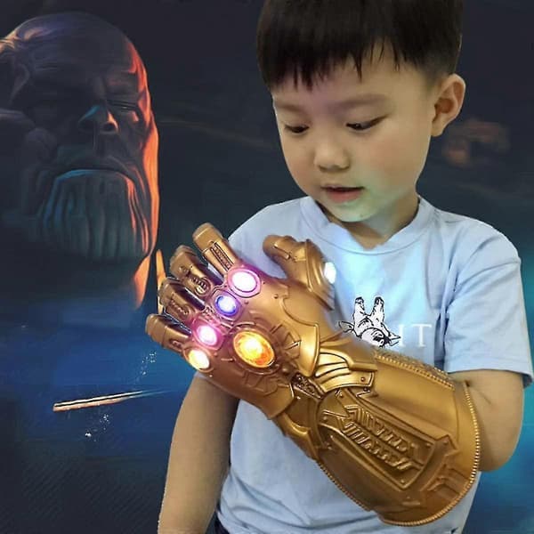 Thanos Infinity Gauntlet LED-ædelsten lyser op handske Avengers actionfigur cosplay-legetøj til børn