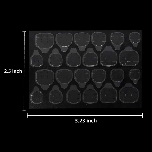 Gult lim manikyr nagelklistermärke gelélim (100 st) (6083) - ultratunn 0,3 mm