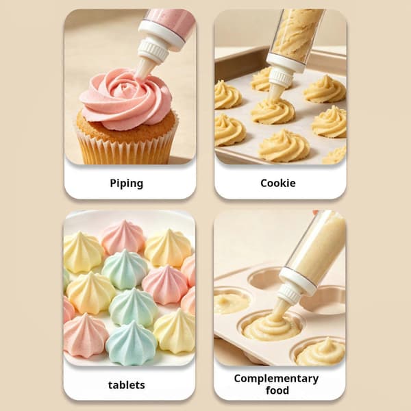 1 sett ABS konditordekorasjonsdyser Ergonomisk sprøytetipp for kake, cupcake, kjeksglasur med flere designmønstre L